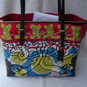NEW AUTHENTIC COACH KEITH HARING MICKEY MOUSE MOLLIE TOTE #C6979